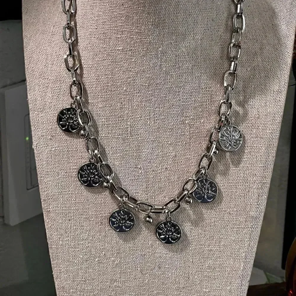 NWT Charter Club Rhodium Silver Charm Necklace #J3